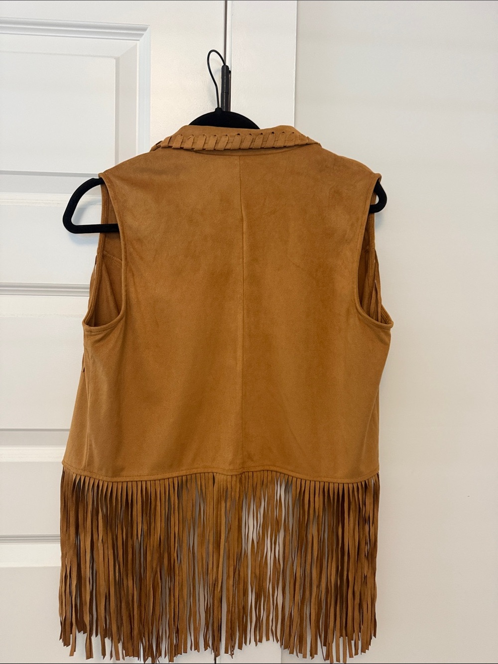 Wrangler Women's Brown Fringe Suede-Look Vest - Picture 6 of 7